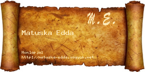 Matuska Edda névjegykártya